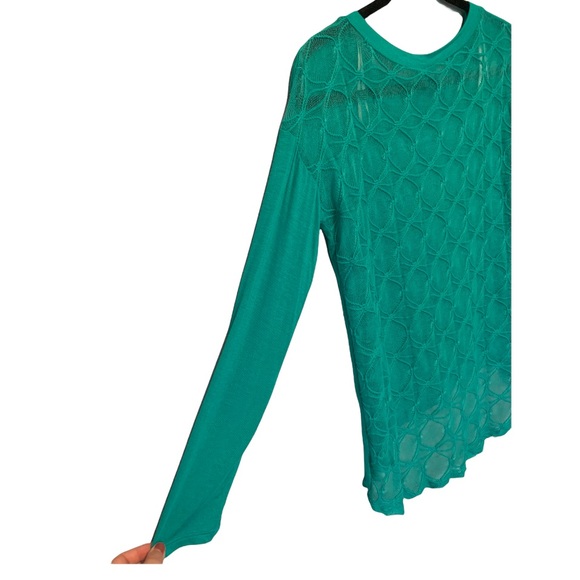 NWT Buttons Francescas Teal Lace Long Sleeve Top S - Picture 4 of 9